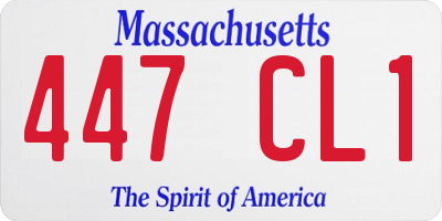 MA license plate 447CL1