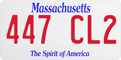 MA license plate 447CL2