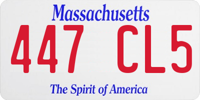 MA license plate 447CL5