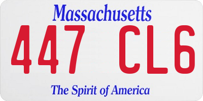 MA license plate 447CL6