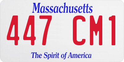 MA license plate 447CM1