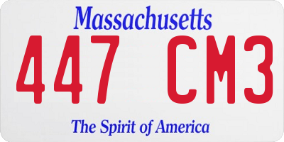 MA license plate 447CM3