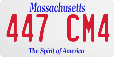 MA license plate 447CM4