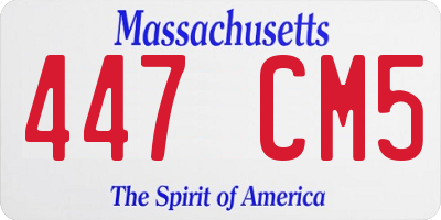 MA license plate 447CM5
