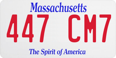 MA license plate 447CM7