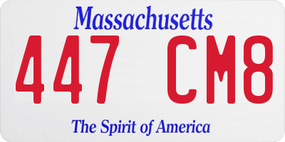 MA license plate 447CM8