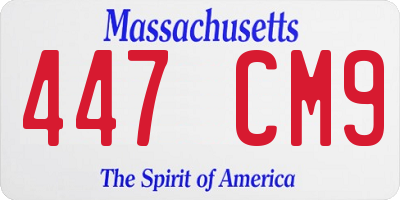 MA license plate 447CM9