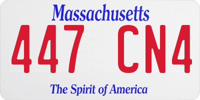 MA license plate 447CN4