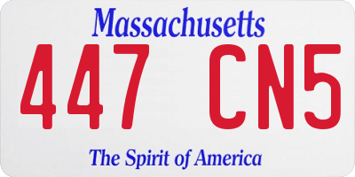 MA license plate 447CN5