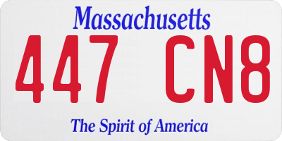 MA license plate 447CN8