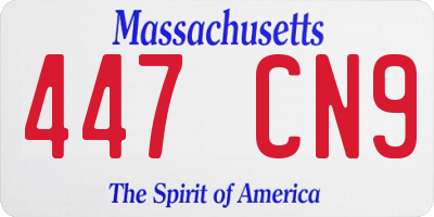 MA license plate 447CN9