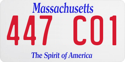MA license plate 447CO1