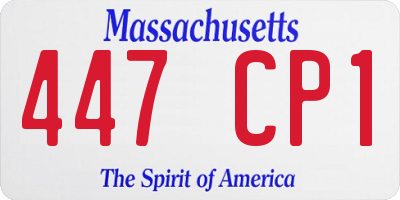 MA license plate 447CP1