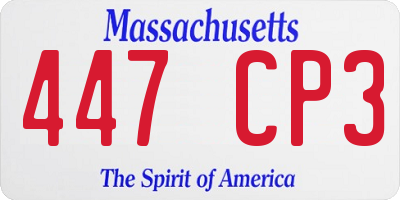 MA license plate 447CP3