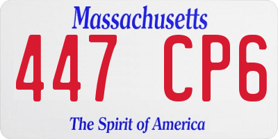 MA license plate 447CP6