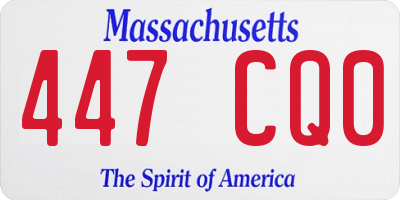 MA license plate 447CQ0