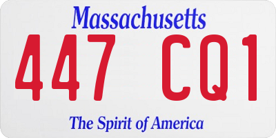 MA license plate 447CQ1