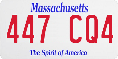 MA license plate 447CQ4