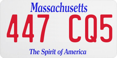 MA license plate 447CQ5