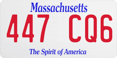 MA license plate 447CQ6
