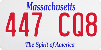 MA license plate 447CQ8