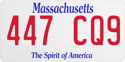 MA license plate 447CQ9