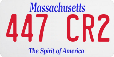 MA license plate 447CR2