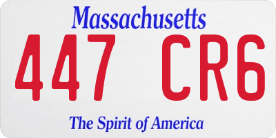 MA license plate 447CR6