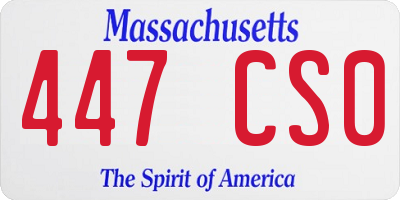 MA license plate 447CS0