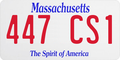 MA license plate 447CS1