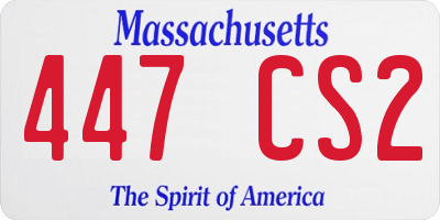 MA license plate 447CS2