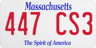 MA license plate 447CS3
