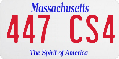 MA license plate 447CS4
