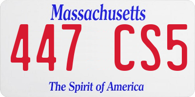 MA license plate 447CS5