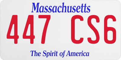 MA license plate 447CS6
