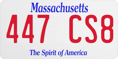 MA license plate 447CS8