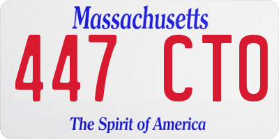 MA license plate 447CT0