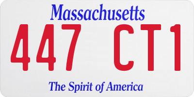 MA license plate 447CT1