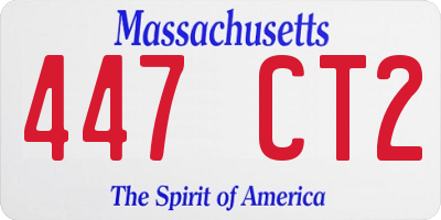 MA license plate 447CT2