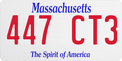 MA license plate 447CT3