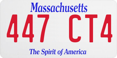 MA license plate 447CT4