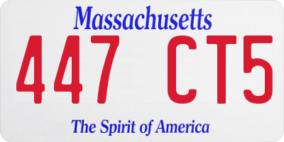 MA license plate 447CT5