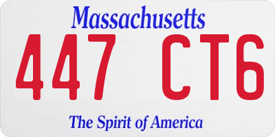 MA license plate 447CT6