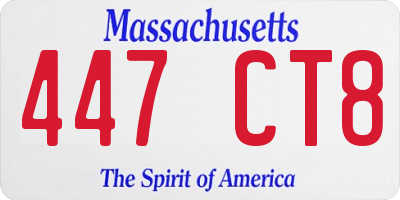 MA license plate 447CT8