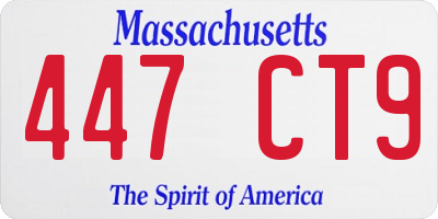 MA license plate 447CT9