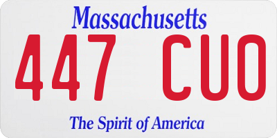 MA license plate 447CU0