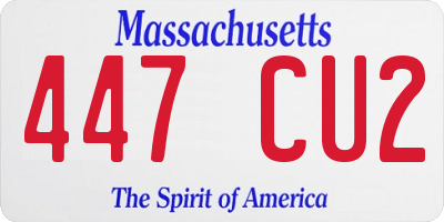 MA license plate 447CU2