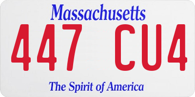 MA license plate 447CU4