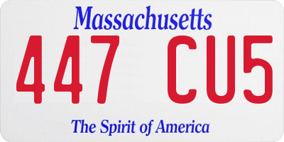 MA license plate 447CU5