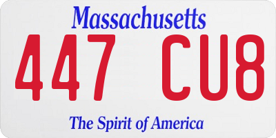MA license plate 447CU8